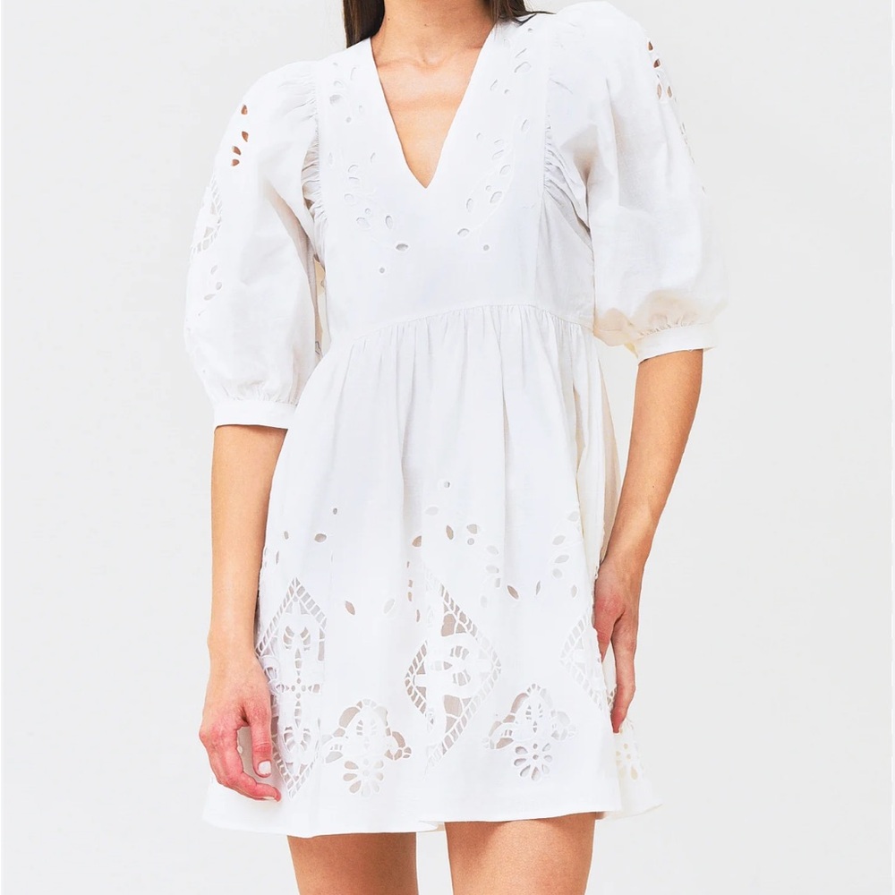 Hunter bell maya dress in white Elegant White Eyelet Dress